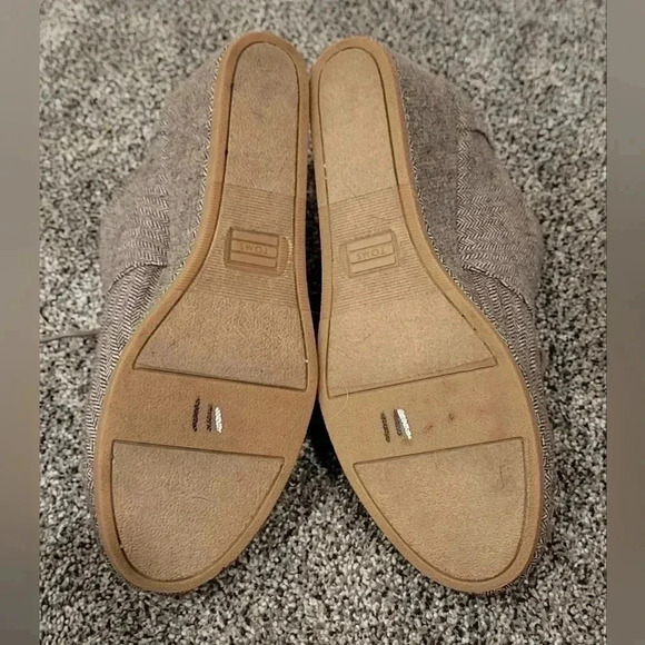 Toms Desert Herringbone Lace Up Wedge Ankle Oxford Bootie Brown Wool Upper Sz 11 - Picture 5 of 10